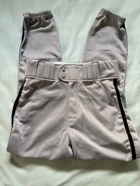 Rawlings Gray Baseball Pants with Black Side Stripes